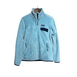 Patagonia Polar Fleece Mint Baby Blue Syncilla Pull Over Coat Jacket